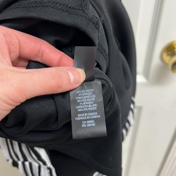 RW&Co Women's Black and White Striped Ruched Dress | Size XS - Picture 7 of 7